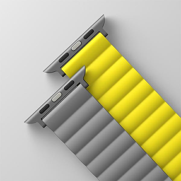 Каишка UNIQ Revix Reversible Magnetic за Watch Series 1/2/3/4/5/6/7/8/SE/SE2/Ultra 42/44/45, жълто-сива