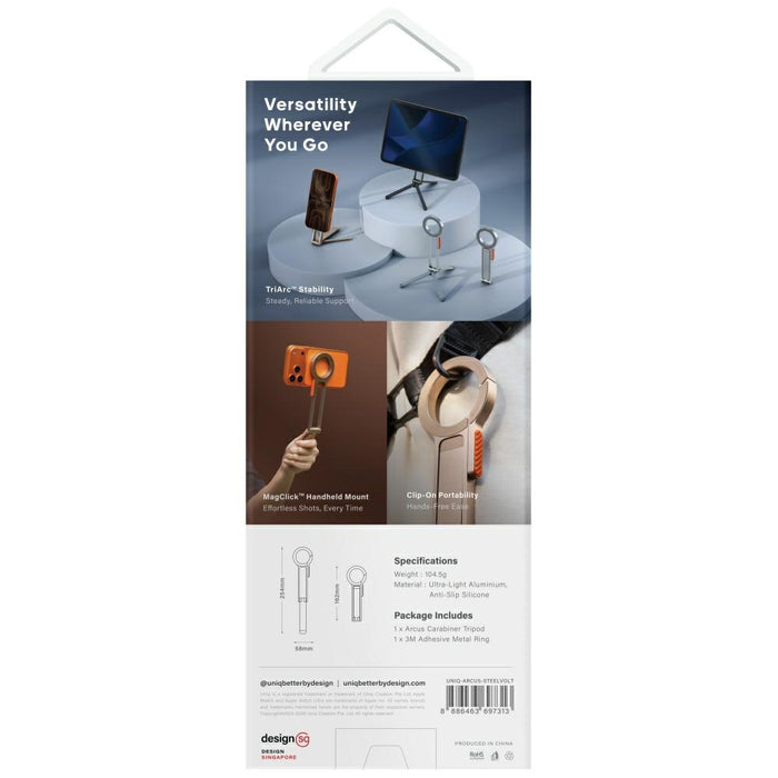 Магнитна поставка UNIQ Arcus TriPod Stand, сребристо