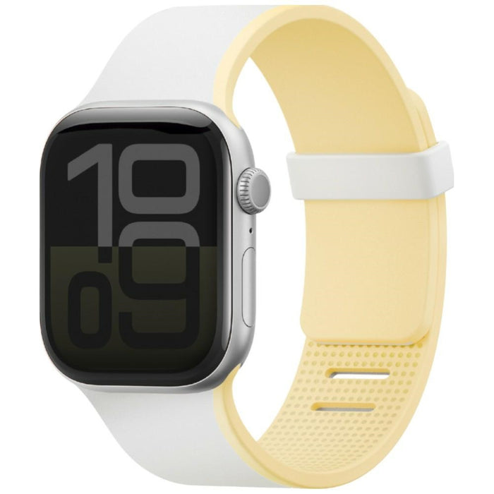 Каишка UNIQ Revix IV Premium за Apple Watch 42/41mm Edition, реверсибилна, магнитна, бяло-жълта