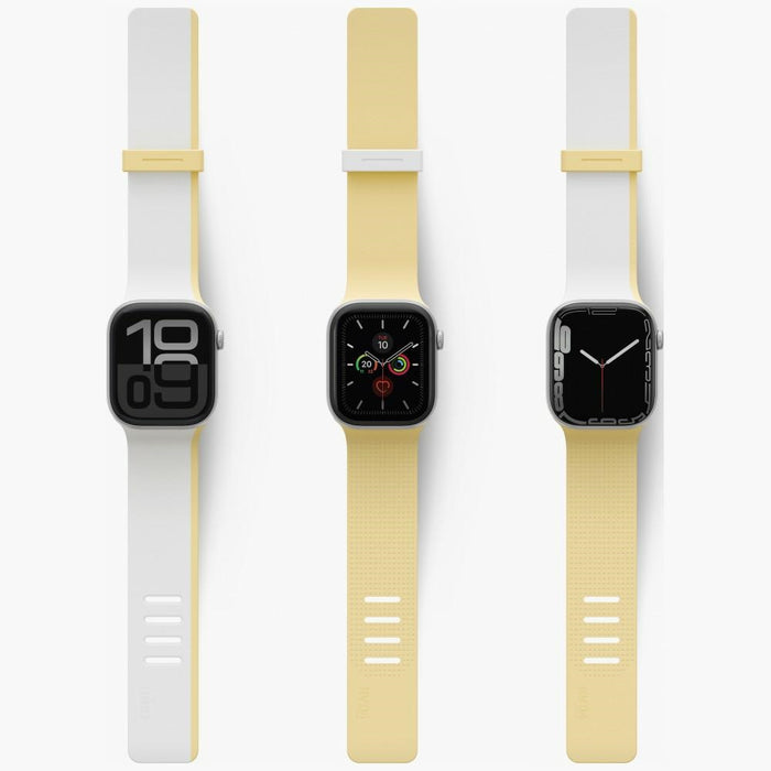 Каишка UNIQ Revix IV Premium за Apple Watch 42/41mm Edition, реверсибилна, магнитна, бяло-жълта
