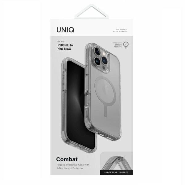 Uniq Combat Magclick Charging Case за iPhone 16 Pro Max - сив