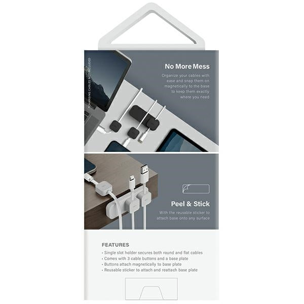 Uniq Pod Mag магнитен органайзер за кабели + основа тъмно сиво/въглен тъмно сиво