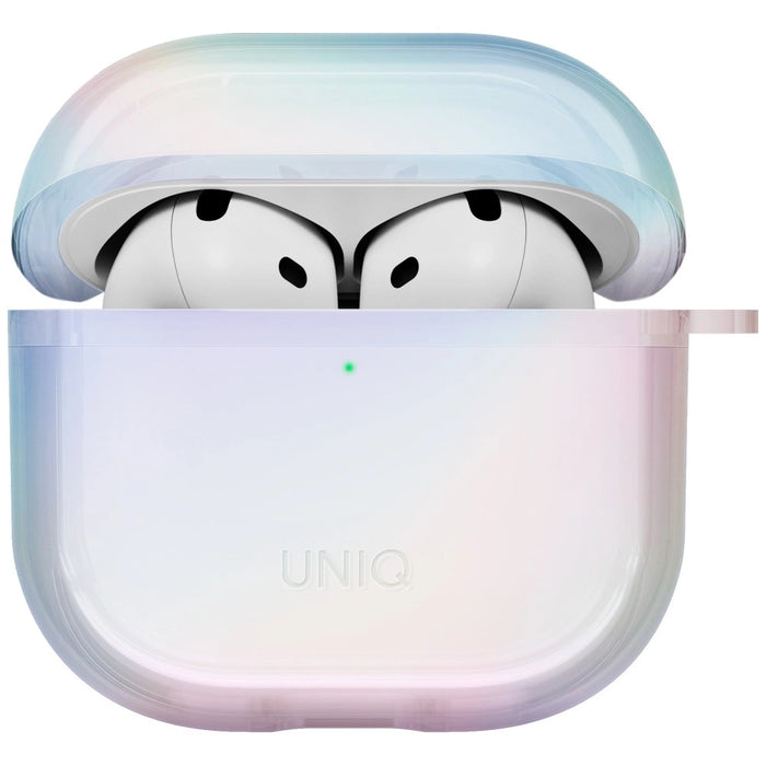 Уникален калъф Iridescia за AirPods 4 Hang Case - холо бял