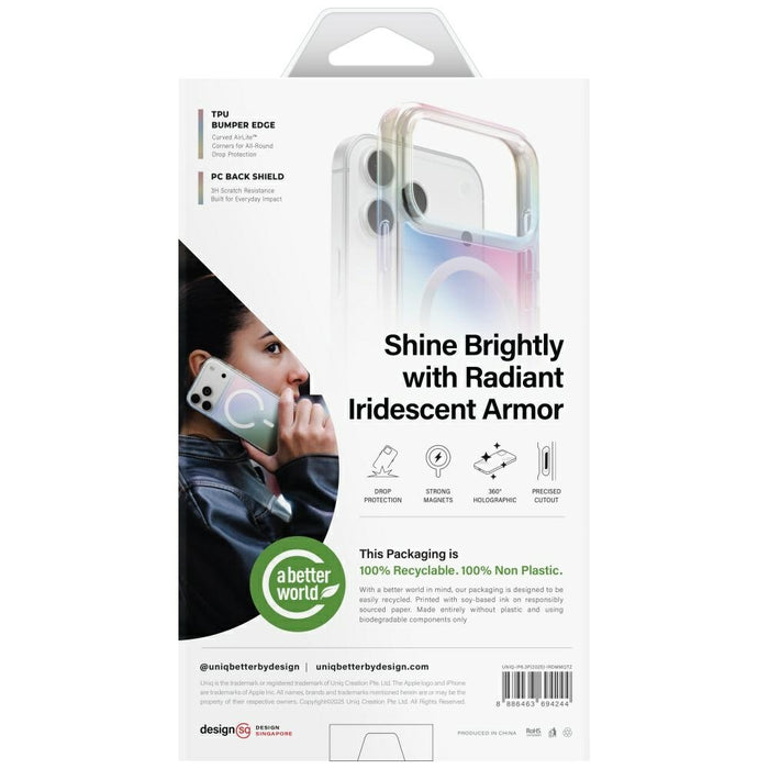 Уникален калъф Iridescia за iPhone 17 Pro Magclick Charging - многоцветен