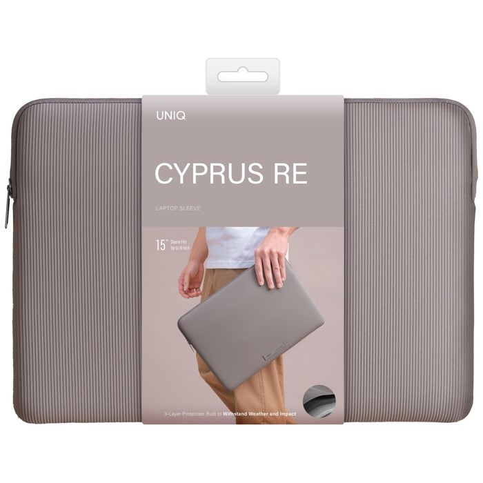 Uniq Cyprus Ridge Edition Laptop Sleeve за 16" лаптопи, водоустойчив неопрен - сив