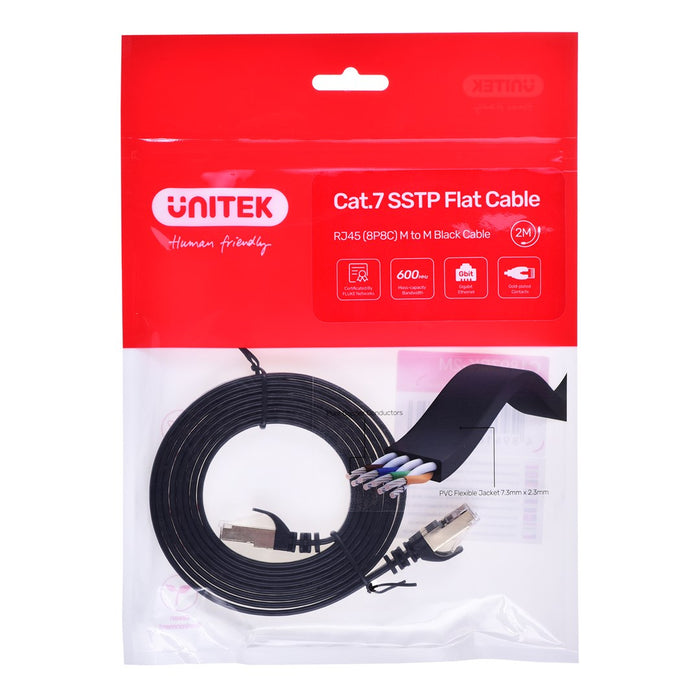 UTP категория 6 твърд мрежови кабел Unitek C1897BK-2M 2 m