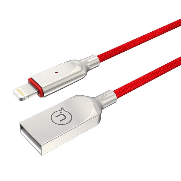 USAMS Kabel U-Sun Lightning кабел power-off, червен, 1,9m