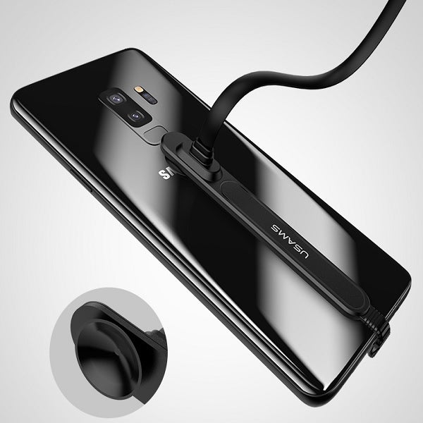 USAMS Kabel Gaming U9 кабел 1,5 м плосък, черен