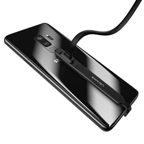 USAMS Kabel Gaming U9 кабел 1,5 м плосък, черен