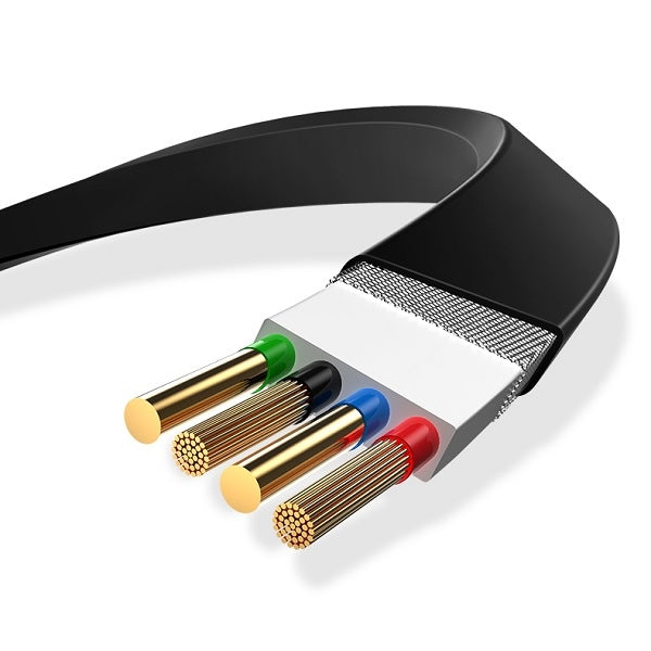 USAMS Кабел zwijany U1 2в1 1м черен (lightning/microUSB)