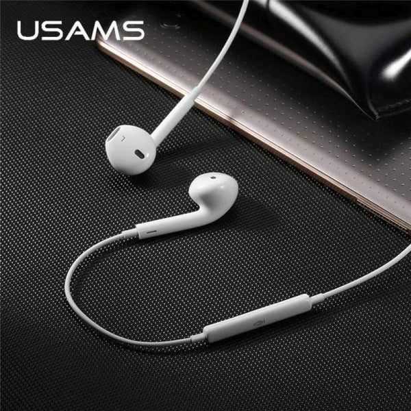 Слушалки USAMS Stereo M0, бял, jack 3,5mm