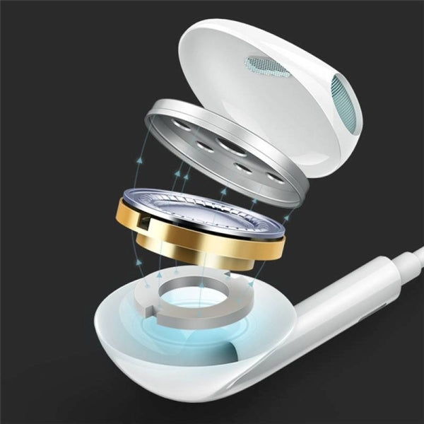 Слушалки USAMS Stereo M0, бял, jack 3,5mm