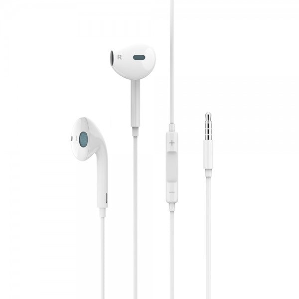 Слушалки USAMS Stereo M0, бял, jack 3,5mm