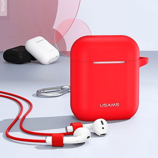 Силиконов калъф USAMS за AirPods, червен