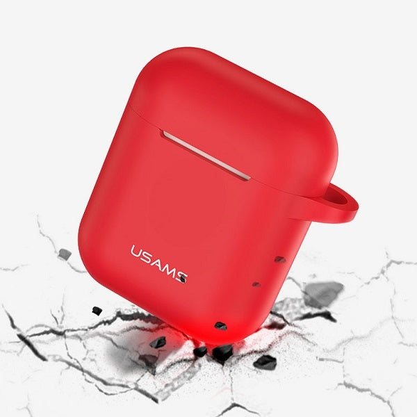 Силиконов калъф USAMS за AirPods, червен
