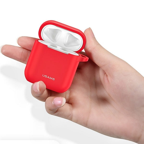 Силиконов калъф USAMS за AirPods, червен
