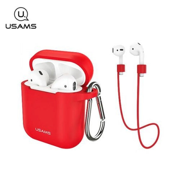 Силиконов калъф USAMS за AirPods, червен