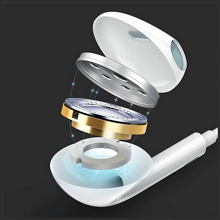 Слушалки USAMS stereo EP-24 Lightning за iPhone 7/8/X/XS/XS Max/XR, бели HSEP2401