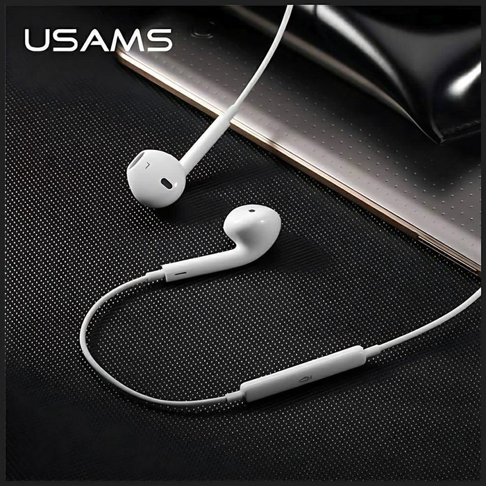 Слушалки USAMS stereo EP-24 Lightning за iPhone 7/8/X/XS/XS Max/XR, бели HSEP2401