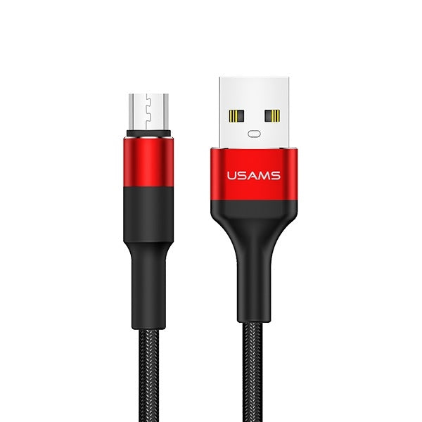 USAMS U5 кабел плетен 2A micro USB, червен, 1,2m