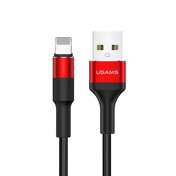 USAMS U5 плетен кабел 2A Lightning, червен, 1,2 м