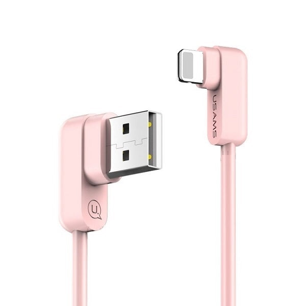 USAMS Kabel kątowy U-flow Lightning 1 m розов
