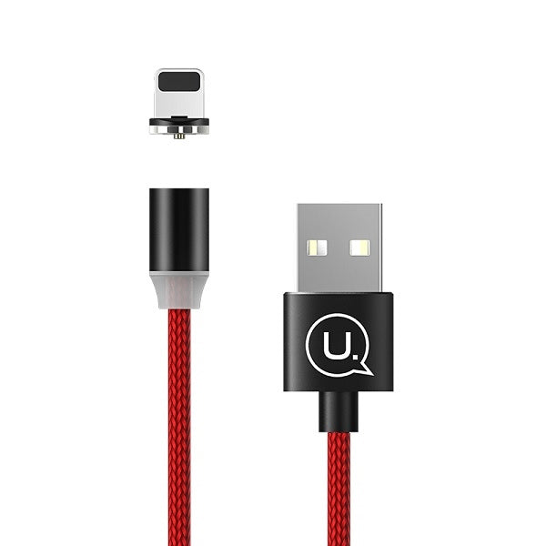 USAMS Kabel magnetyczny U-Sure 2.1A плетен магнитен кабел, червен