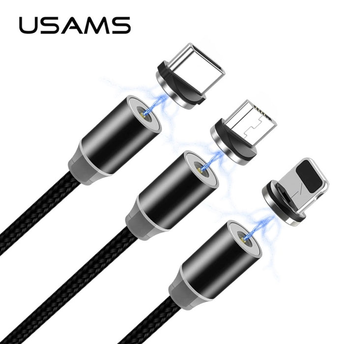 USAMS Adapter magnetyczny lightning bulk — сребрист