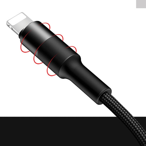 USAMS Кабел U5 плетен 3в1 1,5m, черен (Lightning/microUSB)