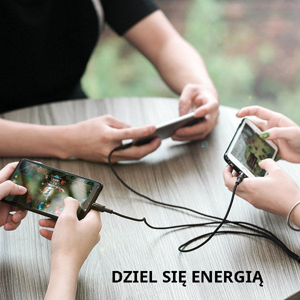 USAMS Кабел U5 плетен 3в1 1,5m, черен (Lightning/microUSB)