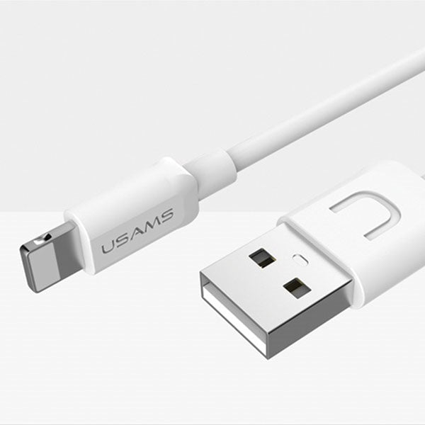 USAMS Kabel U-Turn Lightning 1м, бял, 2A