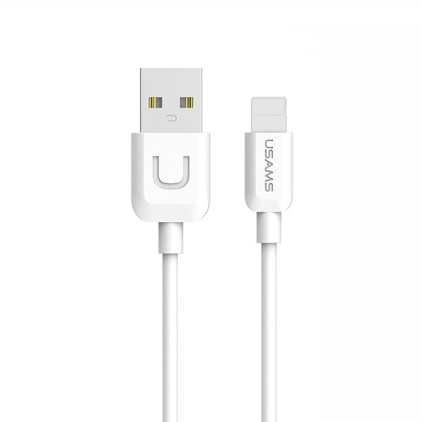 USAMS Kabel U-Turn Lightning 1м, бял, 2A