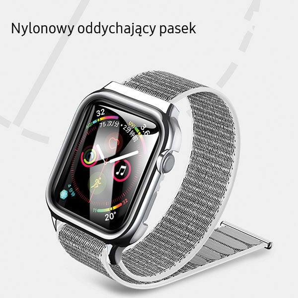 Каишка USAMS с калъф за Apple Watch 4/5/6/7/SE/SE3 40mm, черна