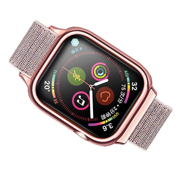 Каишка USAMS с калъф за Watch 4/5/6/7/SE 44, розово-златна