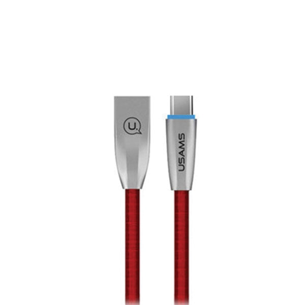 USAMS Кабел плетен U-Light 1,2м, червен