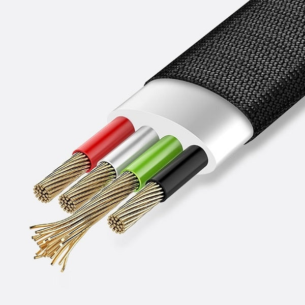 USAMS Кабел плетен U-Light 1,2м, червен