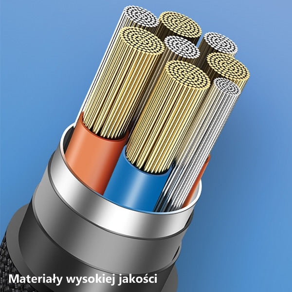 USAMS Кабел плетен U33 Lightning 1 м Fast Charging, син