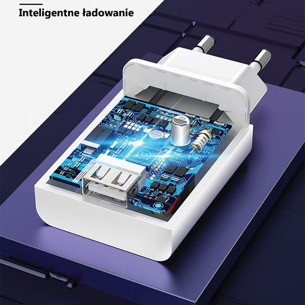 Зарядно USAMS T22 18W 3A QC3.0 Fast Charging, бяло