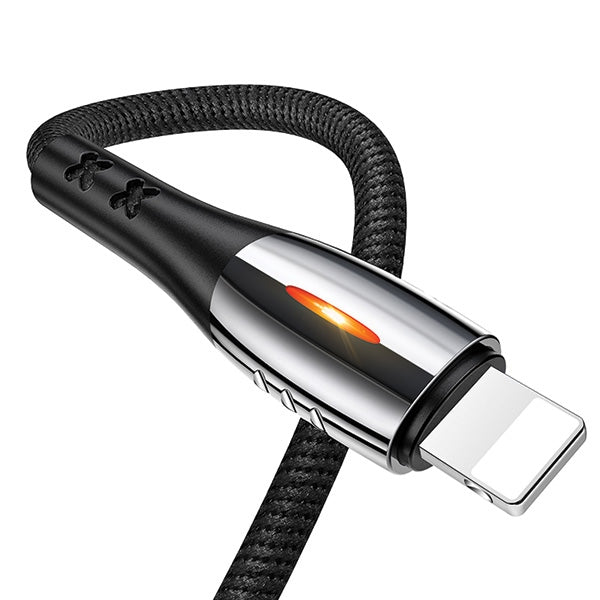USAMS кабел плетен U-Tone 2m Power-off 2A Fast Charging, черен