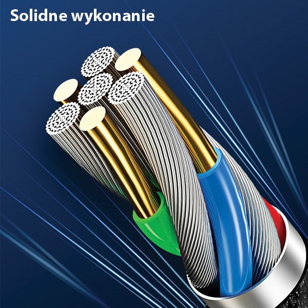 USAMS кабел плетен U-Tone 2m Power-off 2A Fast Charging, черен