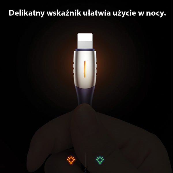 USAMS кабел плетен U-Tone 2m Power-off 2A Fast Charging, черен