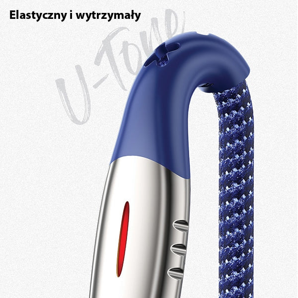 USAMS Кабел плетен U-Tone 2m Power-off 2A Fast Charging, черен