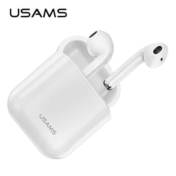 Безжични слушалки USAMS Bluetooth 5.0 TWS LUseries, бели