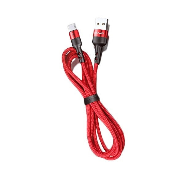 USAMS Кабел плетен U26 Lightning, 2A Fast Charging, червен