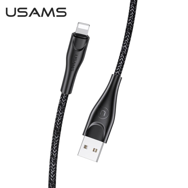 USAMS Кабел плетен U41 Lightning, черен, Fast Charge
