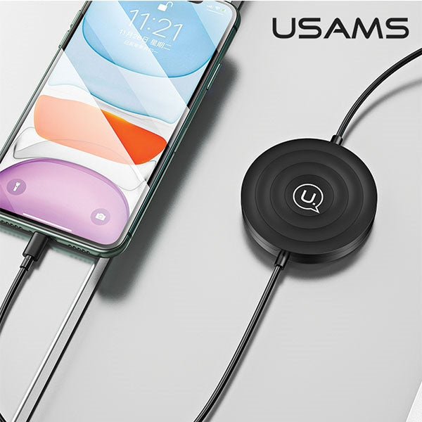 Индукционно зарядно USAMS US-CC096 10Wz с lightning кабел, черно CC96WH01