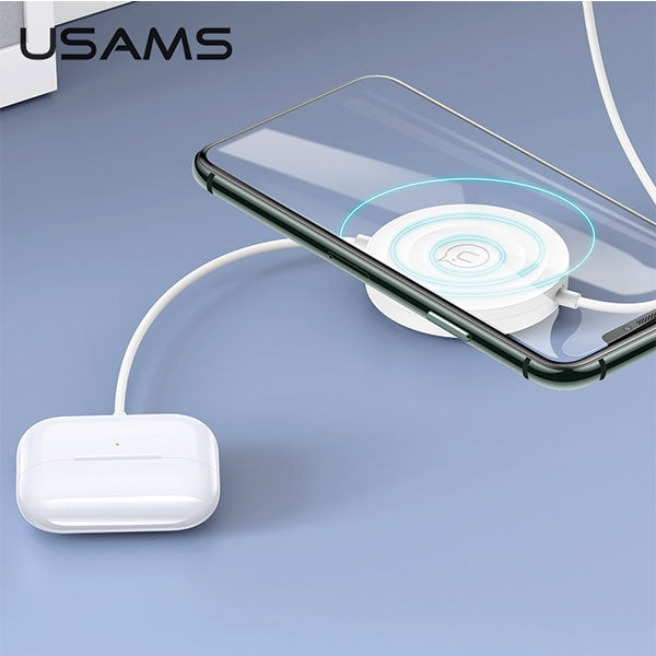 Индукционно зарядно USAMS US-CC096 10Wz с lightning кабел, черно CC96WH01