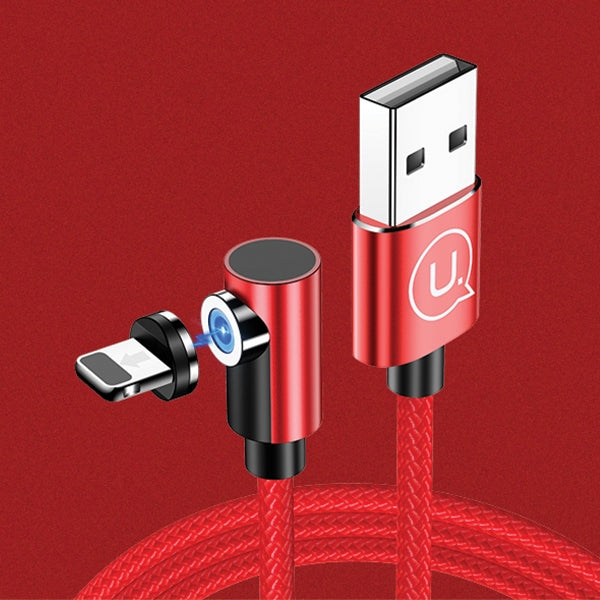 USAMS кабел Lightning 1 м ъглов магнитен, червен