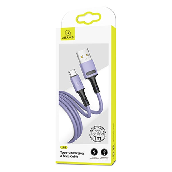 USAMS Kabel U52 кабел 2A Fast Charge, пурпурен