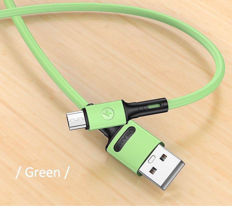 USAMS Kabel U52 microUSB 2A Fast кабел, зелен